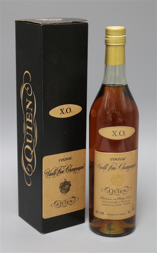 One bottle of Quien XO Vieille Fine Champagne, NV, 75cl.